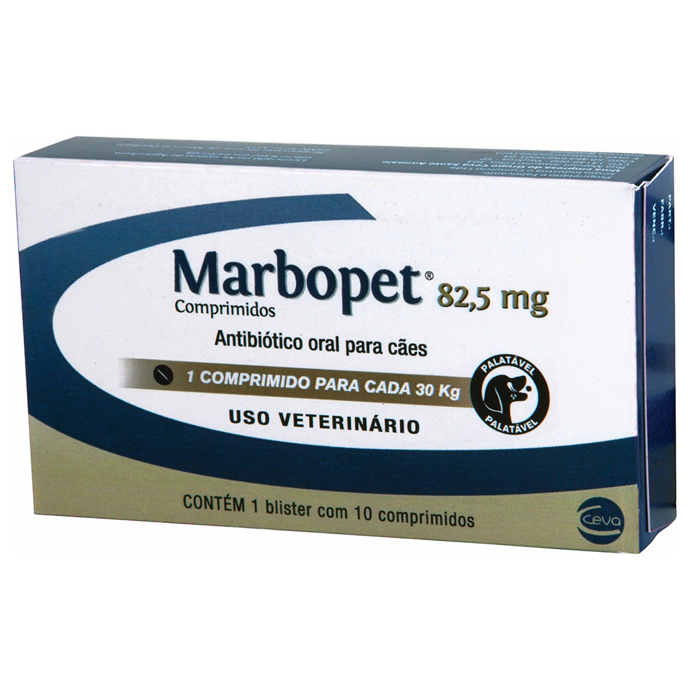 Antibiótico Marbopet Ceva - 10 Comprimidos
