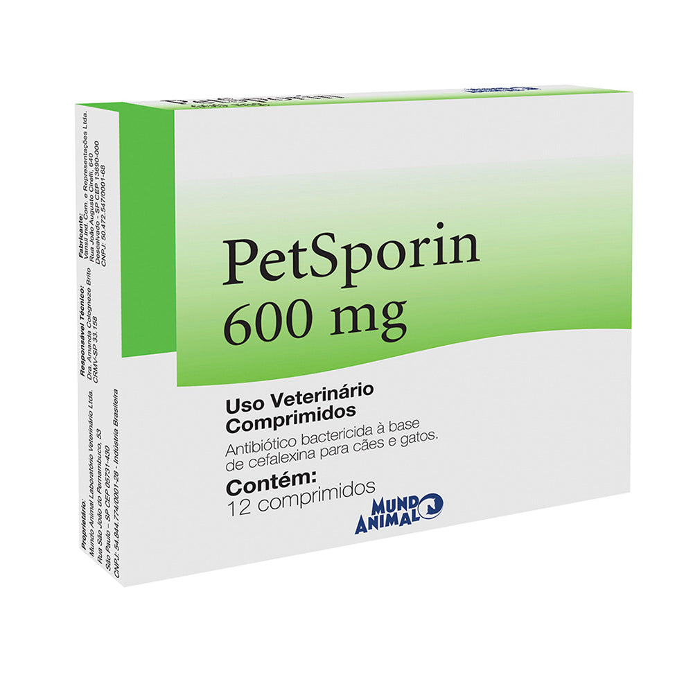 Antibiótico Petsporin Mundo Animal 12 comprimidos