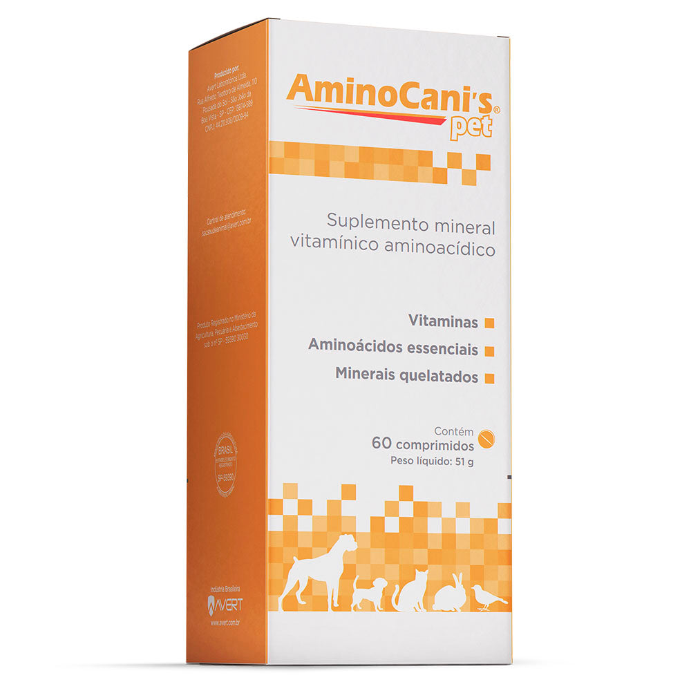 Suplemento Avert AminoCani's Pet 60 Comprimidos