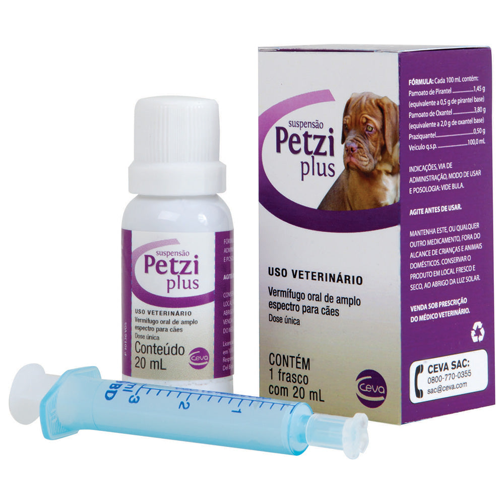 Vermífugo Petzi Plus Filhotes Suspensão Ceva 20ml