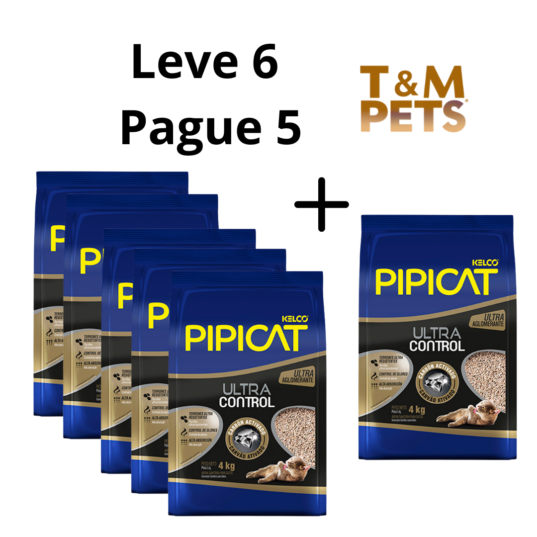 Areia Higiênica Granulado Sanitário Pipicat Ultra Control para Gatos