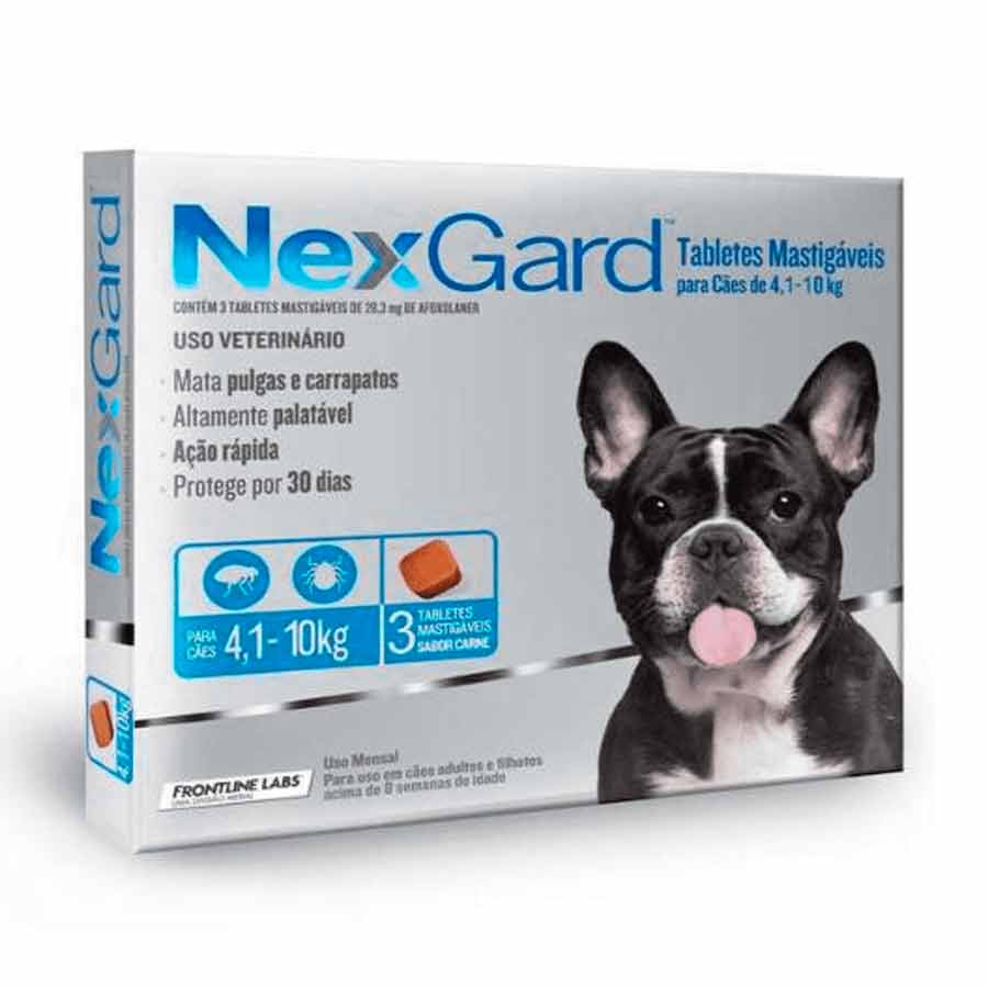 Antipulgas e Carrapatos NexGard para Cães de 4,1 a 10kg