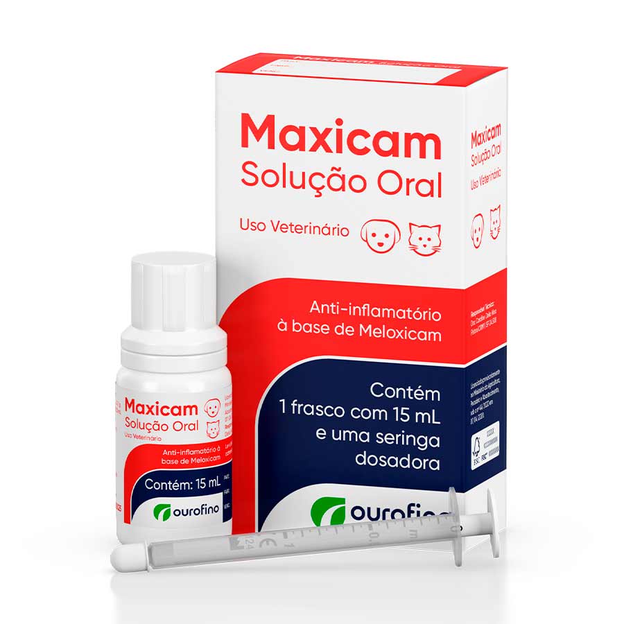 Anti-Inflamatório Maxicam Solução Oral Ourofino para Cães e Gatos