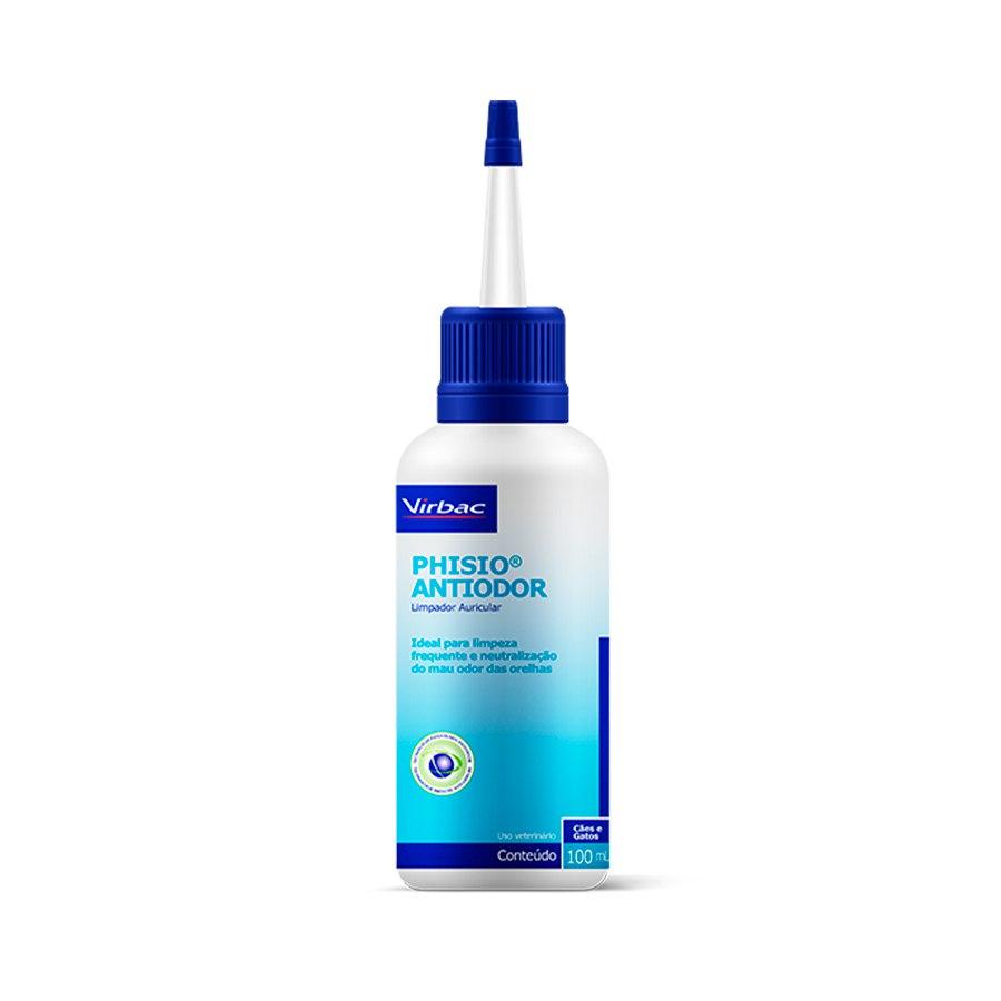 Solução para limpeza otológico Phisio Antiodor Virbac para Cães e Gatos 100 ml