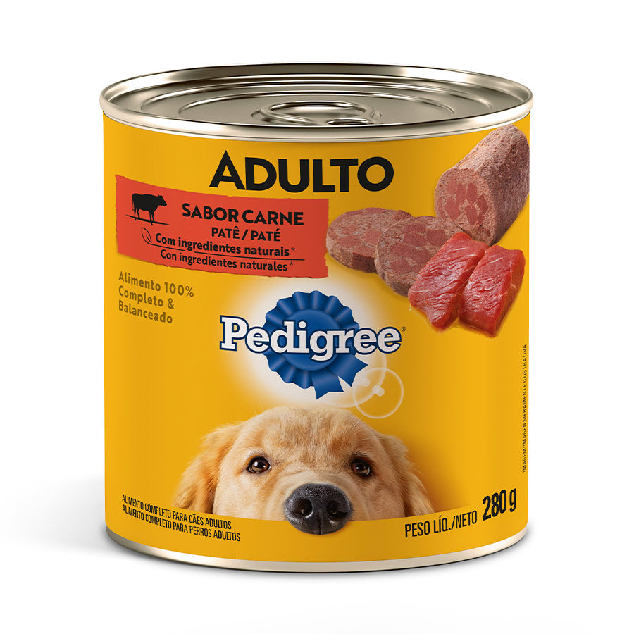 Ração Úmida Pedigree Lata Patê para Cães Adultos 280g