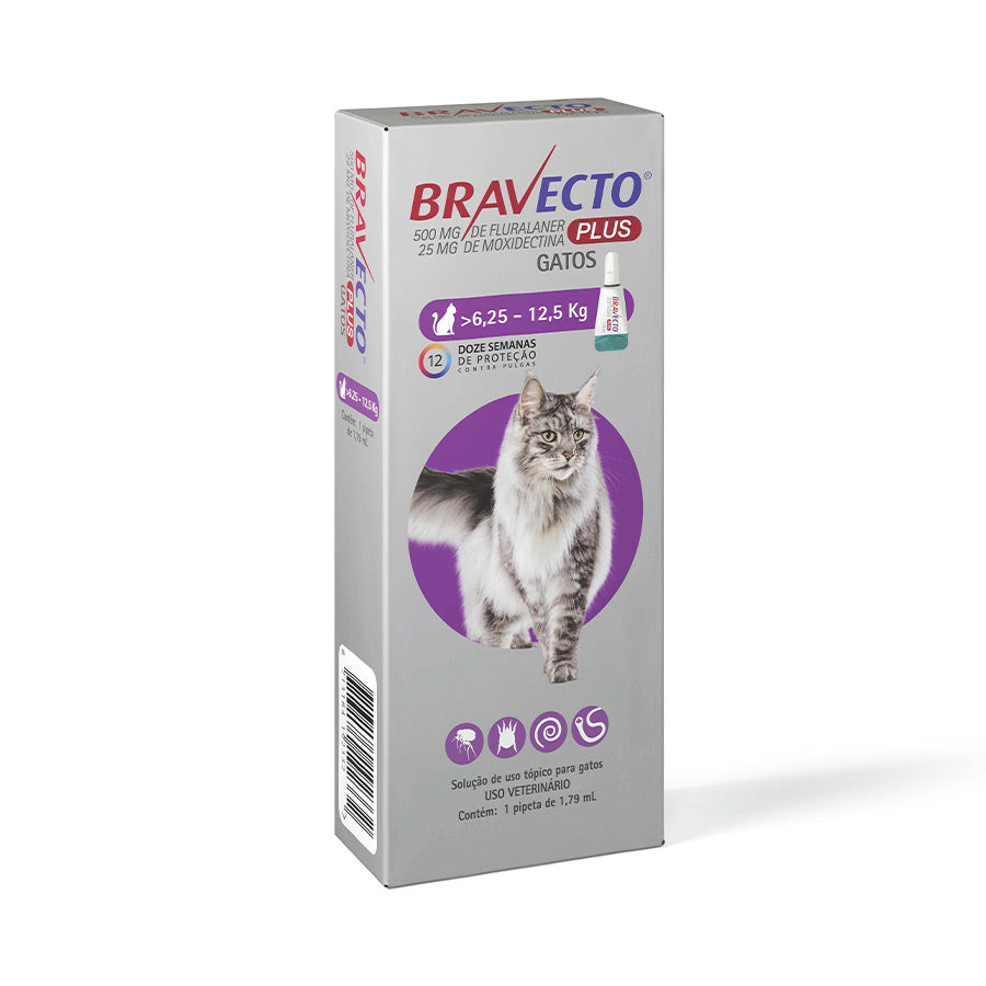 Antipulgas Bravecto Plus para Gatos de 6,24kg a 12,5kg