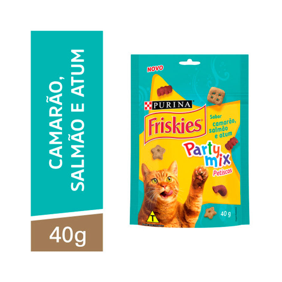 Petisco Friskies para Gatos Sabor Camarão, Salmão e Atum