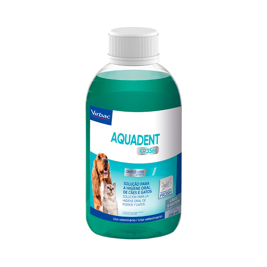Aquadent Fr3sh Solução Oral Virbac para Cães e Gatos 250 ml