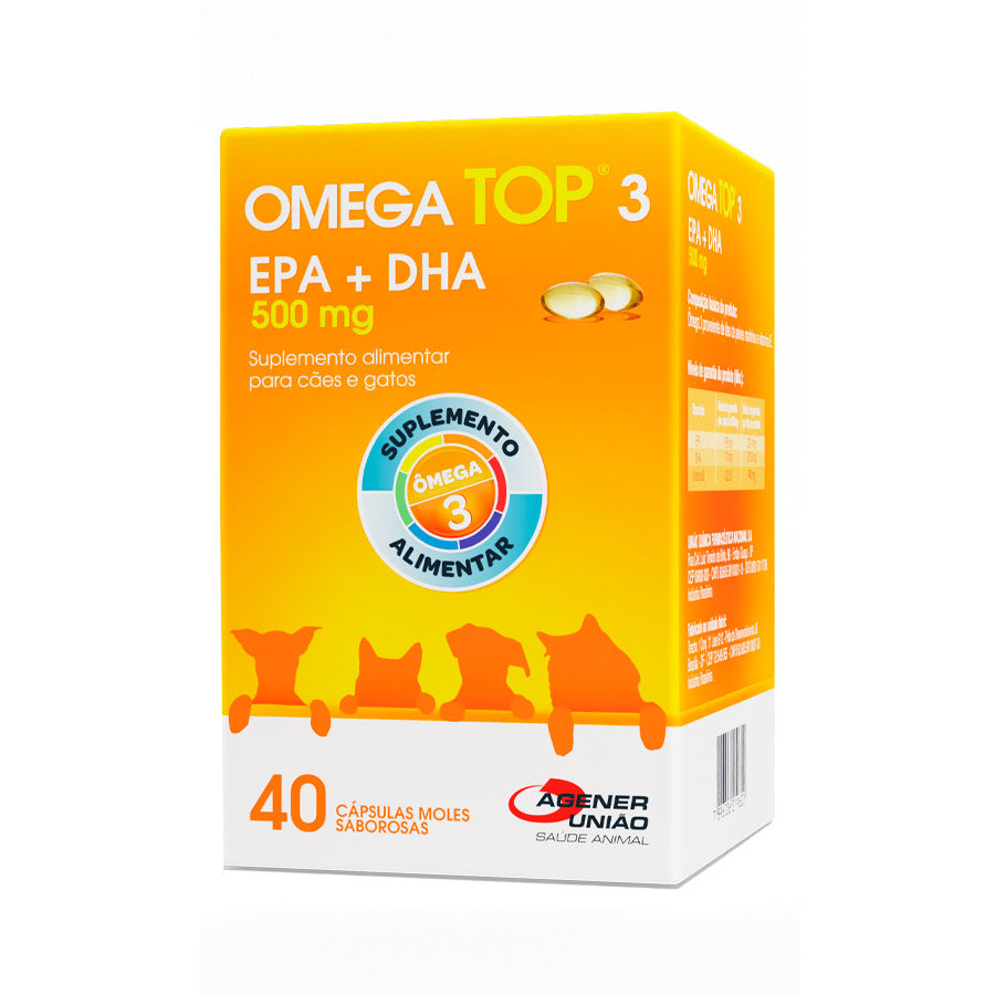 Suplemento Ômega Top 3 Agener União para Cães e Gatos