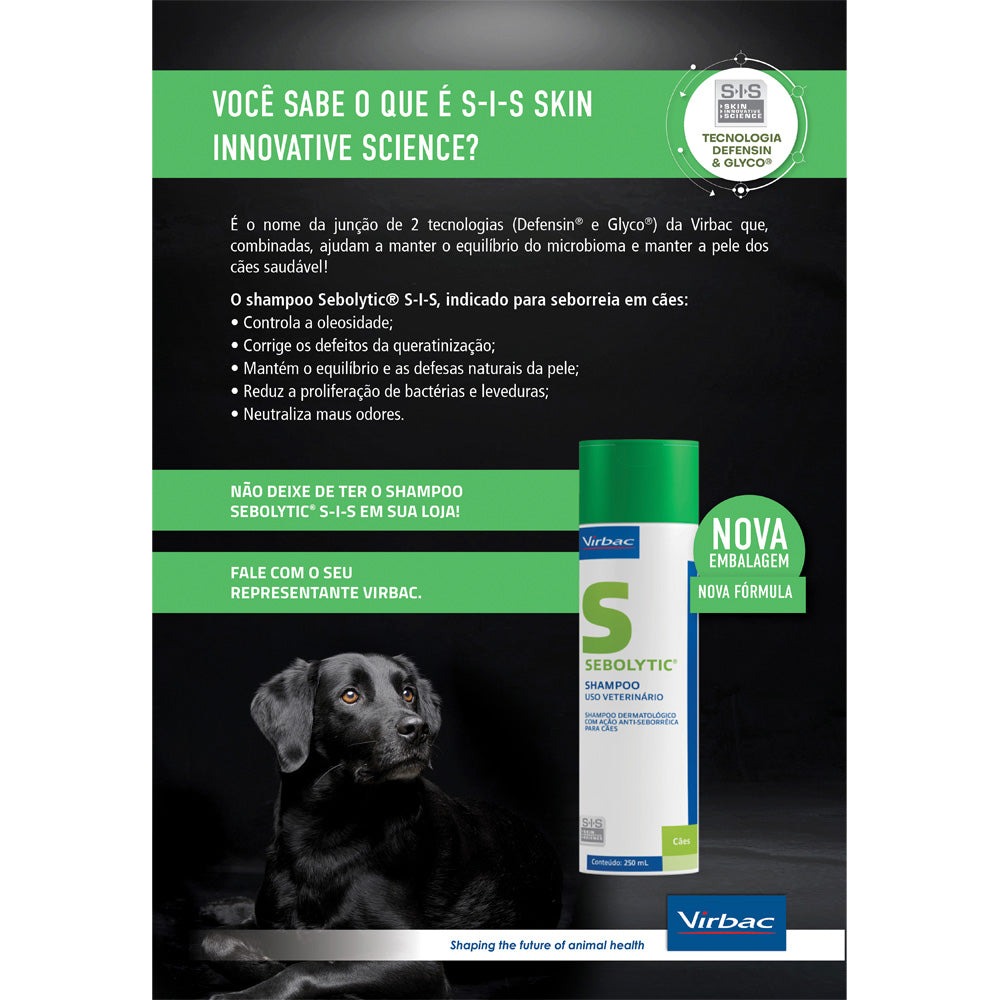 Sebolytic SIS Shampoo Dermatológico Virbac para Cães 250 ml