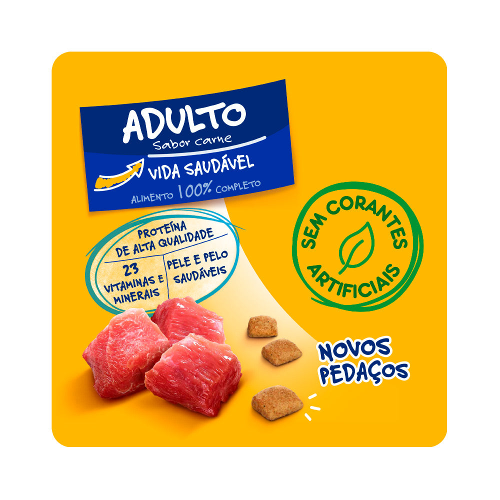 Ração Pedigree Nutrição Essencial Carne para Cães Adultos