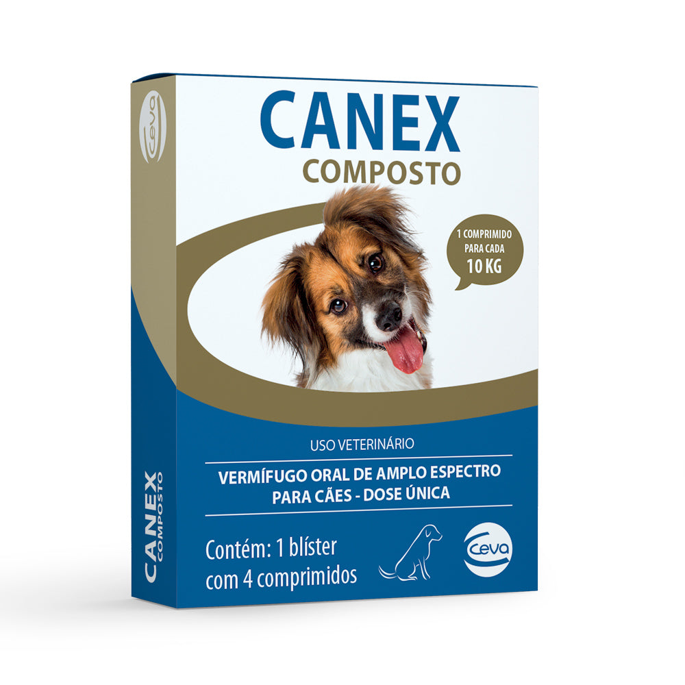 Vermífugo Canex Composto Ceva com 4 Comprimidos