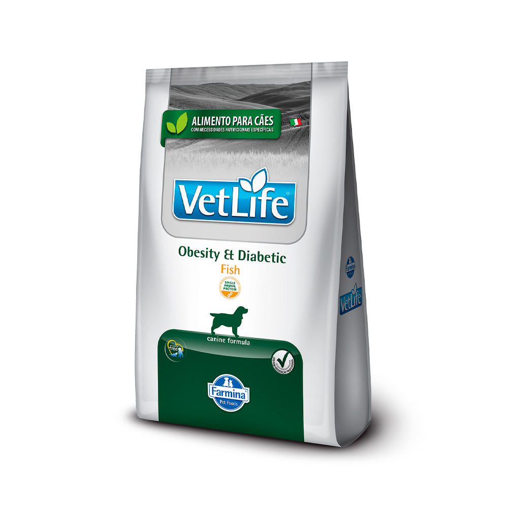 Ração Farmina Vet Life Natural Obesity & Diabetic Fish para Cães Adultos 2kg
