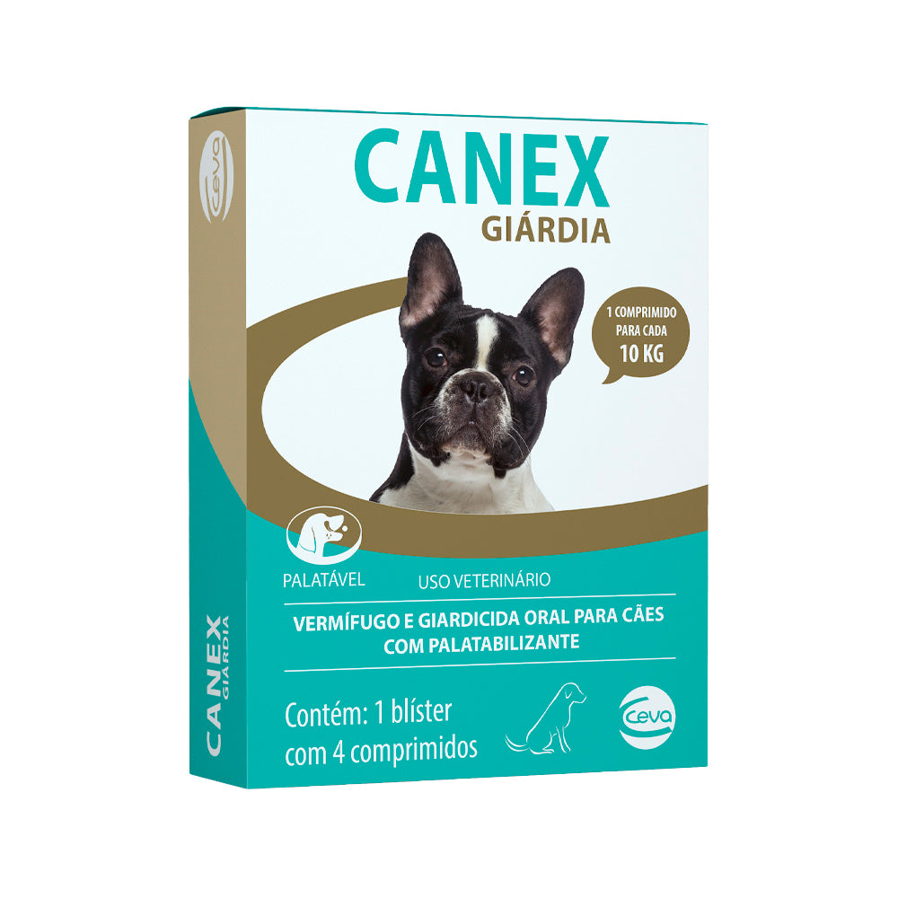 Vermífugo Canex Giárdia Ceva para Cães até 10 kg - 4 Comprimidos