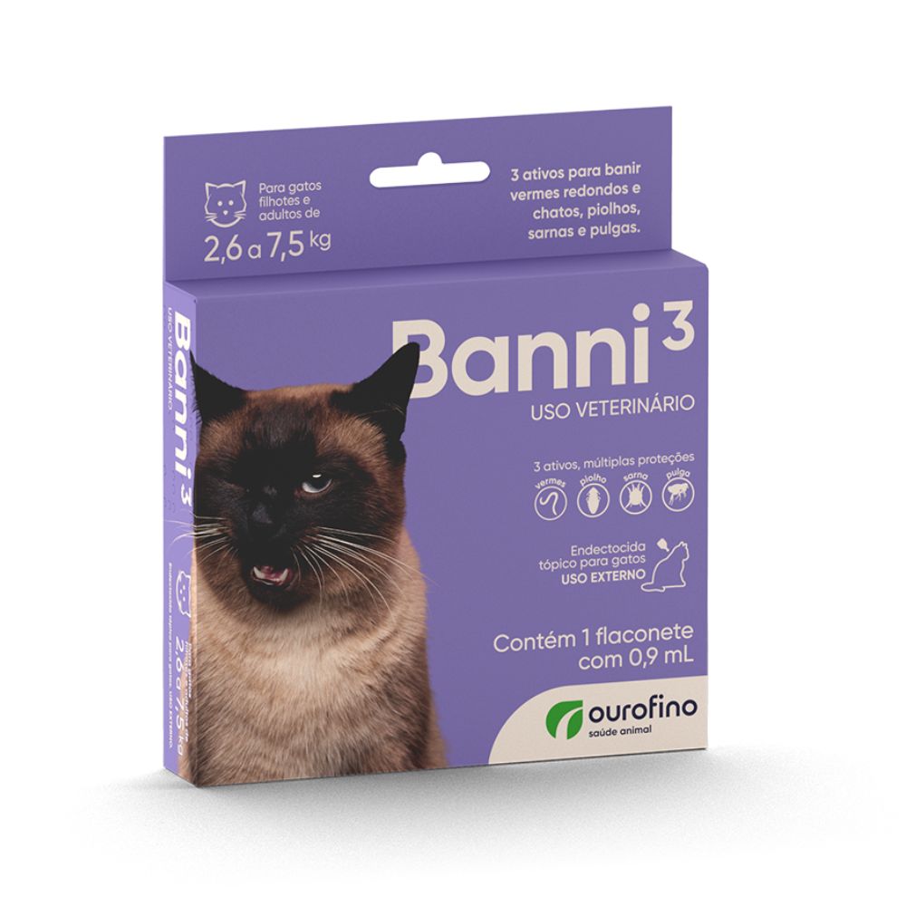 Antipulgas Ourofino Banni 3 para Gatos
