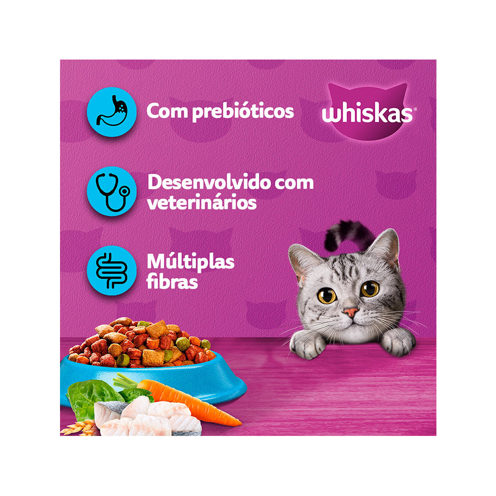 Ração Whiskas para Gatos Adultos Sabor Peixe