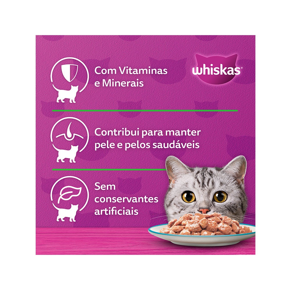 Ração Úmida Whiskas Sachê para Gatos Adultos Castrados 85 g