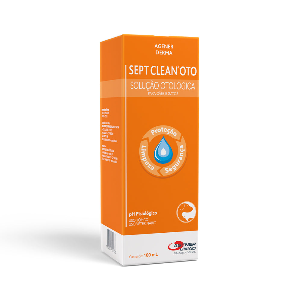 Solução para limpeza otológico Sept Clean Oto Agener União para Cães e Gatos 100ml