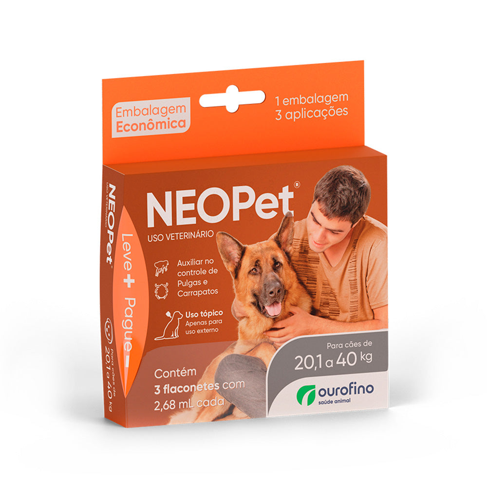 Antipulgas e Carrapatos Neopet Ourofino para Cães de 20,1Kg a 40Kg