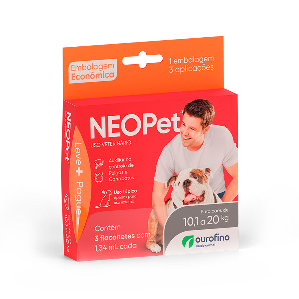 Antipulgas e Carrapatos Neopet Ourofino para Cães 10,1Kg a 20Kg