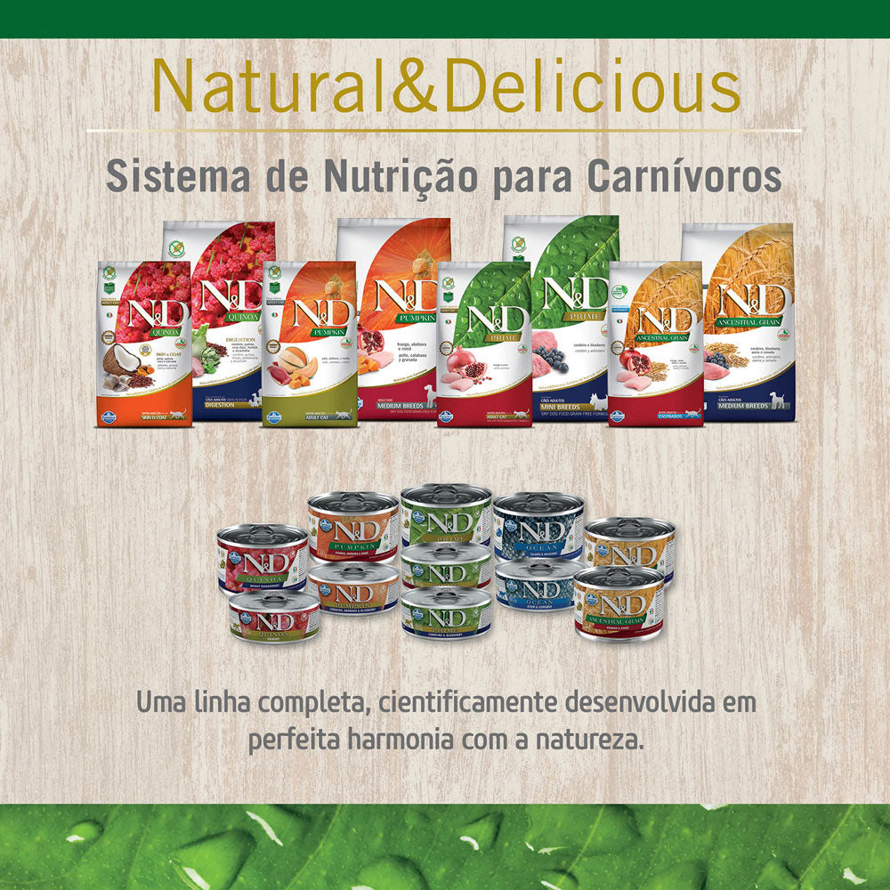 Ração Farmina N&D Tropical Selection para Cães Adultos de Porte Mini e Pequeno Sabor Cordeiro, Cereais e Frutas Tropicais