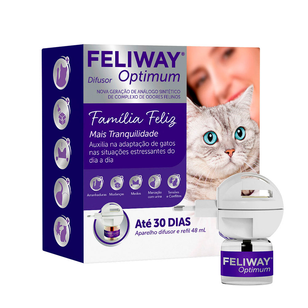 Difusor e Refil Feliway Optimun Ceva para Gatos 48ml