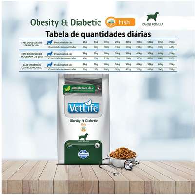Ração Farmina Vet Life Natural Obesity & Diabetic Fish para Cães Adultos 2kg