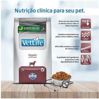 Ração Farmina Vet Life Natural Hepatic para Cães com Insuficiência Hepática 2kg
