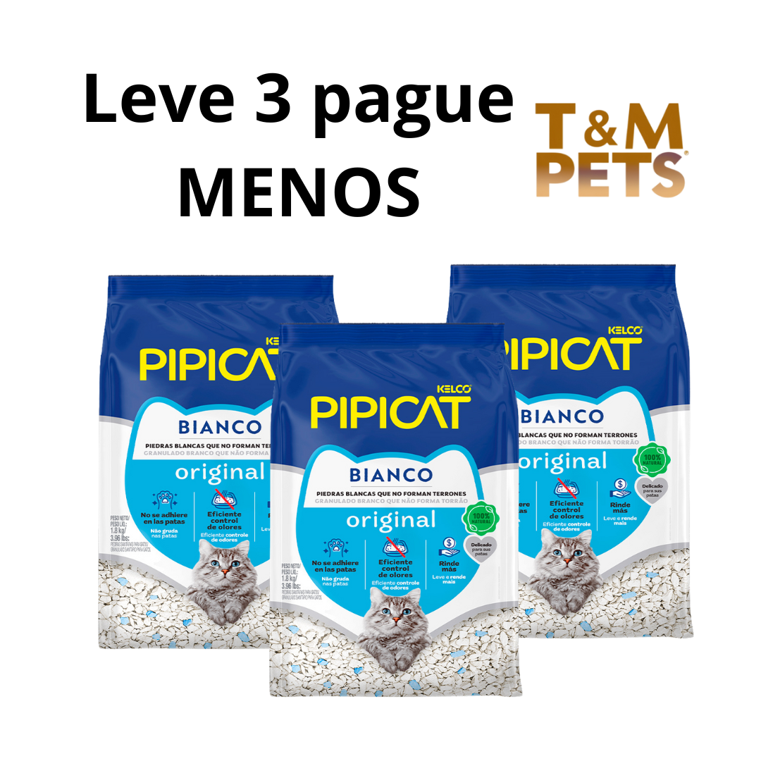 Areia Higiênica PipiCat Bianco para Gatos 1,8kg