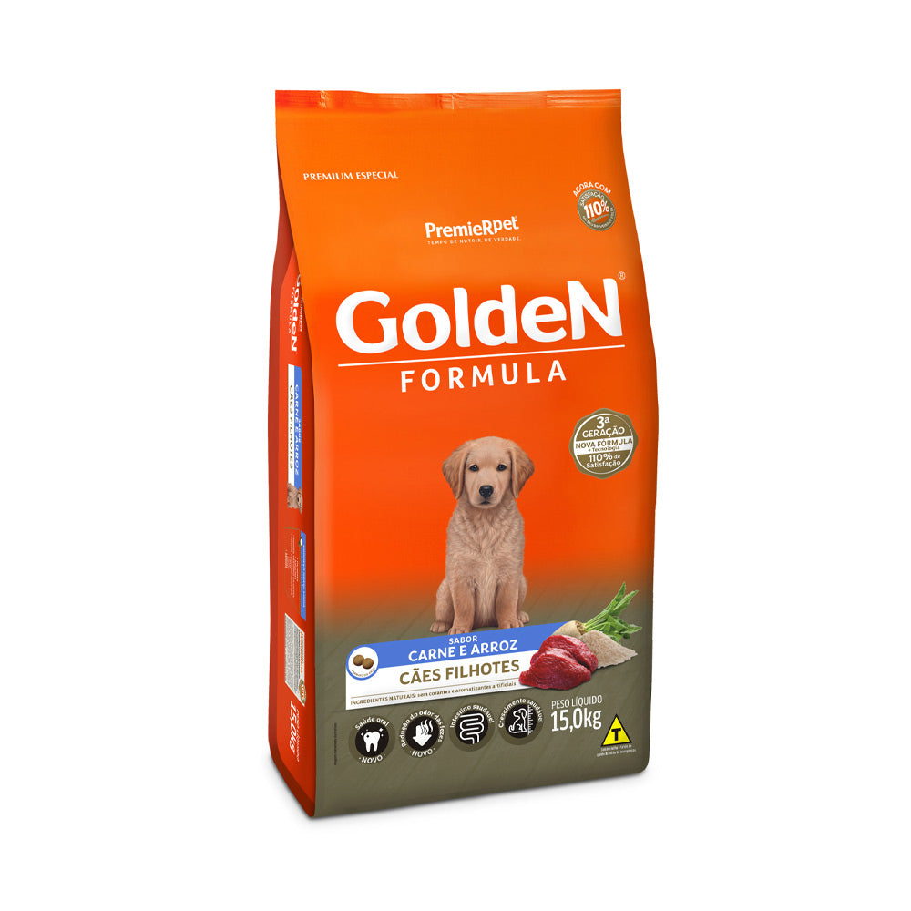 Ração Golden Fórmula para Cães Filhotes Sabor Carne e Arroz