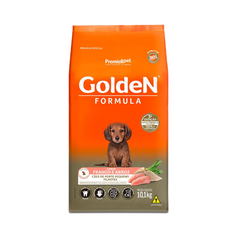Ração Golden Fórmula Mini Bits para Cães Filhotes de Porte Pequeno Sabor Frango e Arroz