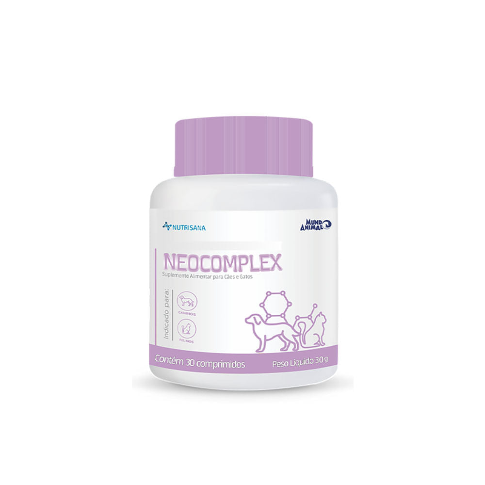 Suplemento Nutrisana Neocomplex Mundo Animal para Cães e Gatos 30 Comprimidos