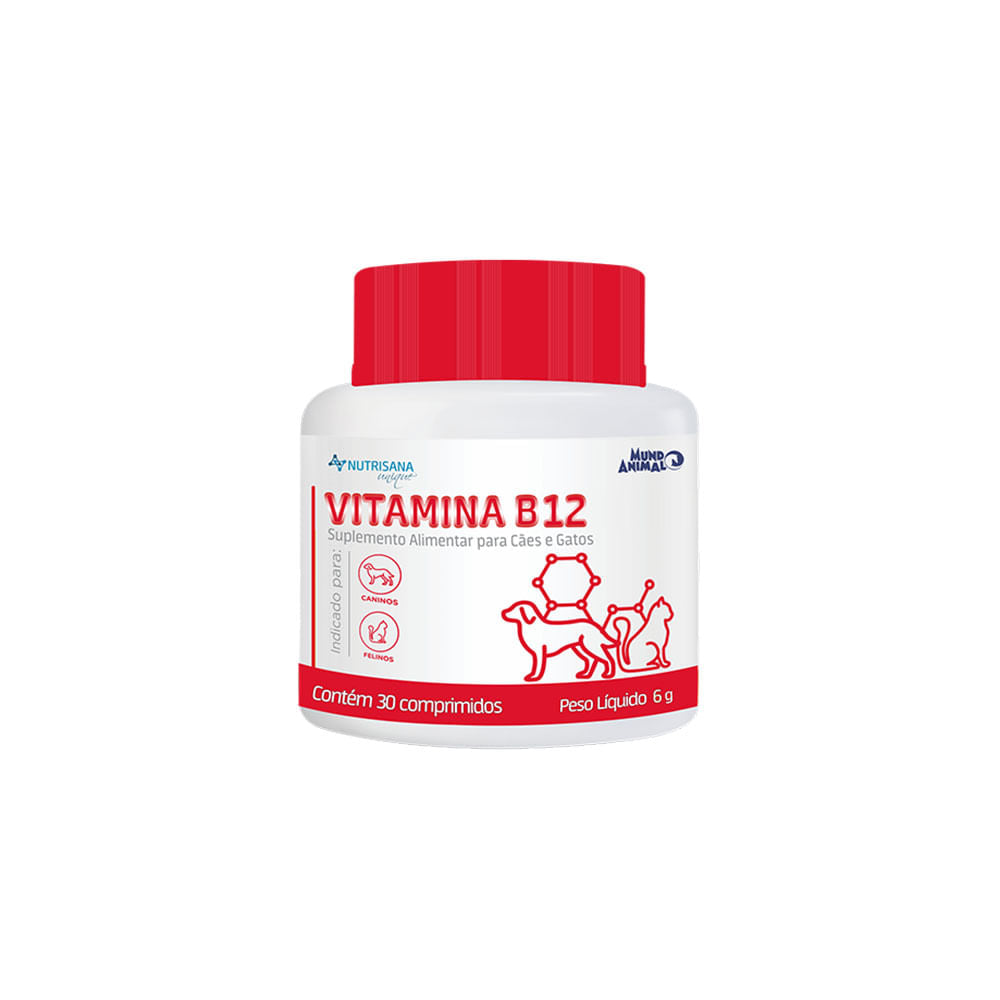 Suplemento Nutrisana Unique Vitamina B12 Mundo Animal para Cães e Gatos