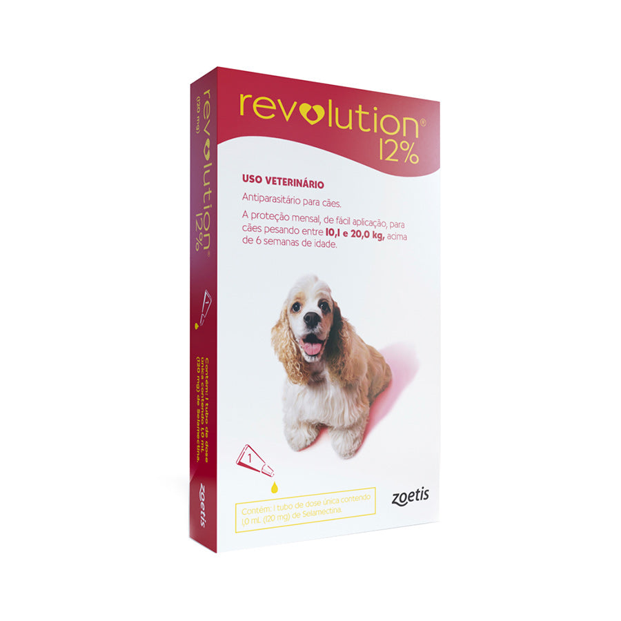 Revolution Zoetis 12% 1ml para Cães 10,1Kg a 20kg - 120 mg