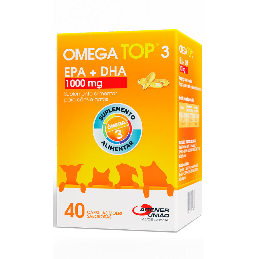 Suplemento Ômega Top 3 Agener União para Cães e Gatos