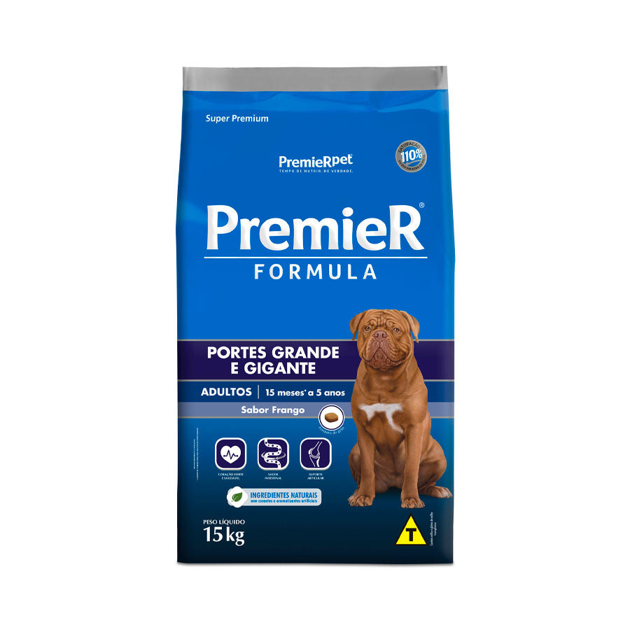 Ração Premier Fórmula para Cães Adultos de Raças Grandes e Gigantes Sabor Frango 15 kg