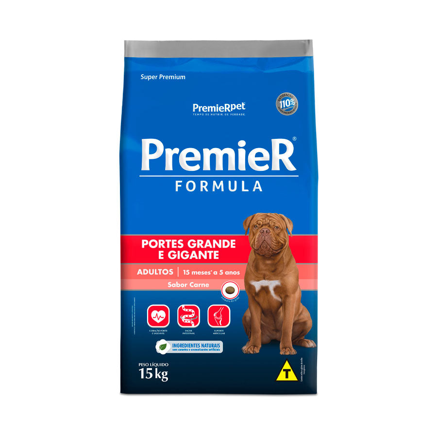 Ração Premier Fórmula para Cães Adultos de Raças Grandes e Gigantes Sabor Carne 15 kg