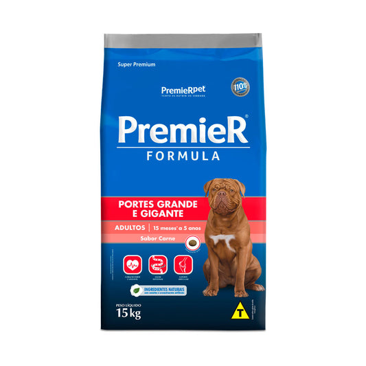 Ração Premier Fórmula para Cães Adultos de Raças Grandes e Gigantes Sabor Carne 15 kg