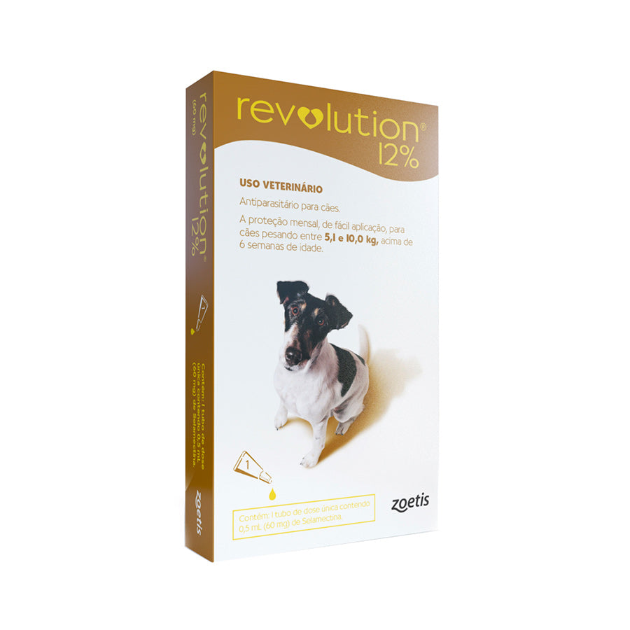 Revolution Zoetis 12% 0.50ml para Cães 5,1Kg a 10kg - 60 mg