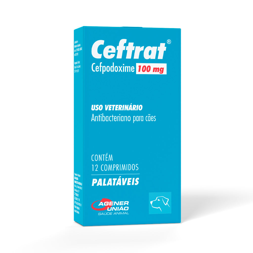 Antibiótico Ceftrat Agener União para Cães - 12 Comprimidos