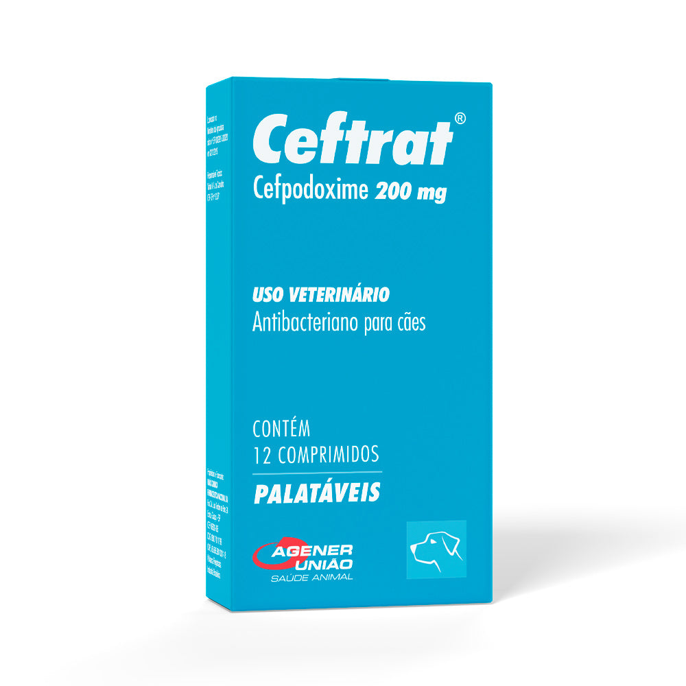 Antibiótico Ceftrat Agener União para Cães - 12 Comprimidos