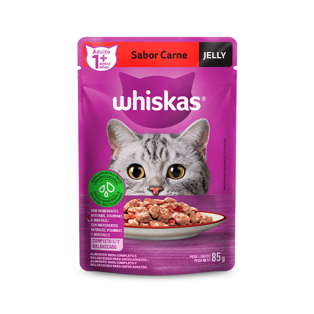 Ração Úmida Whiskas Sachê Jelly para Gatos Adultos - 85g