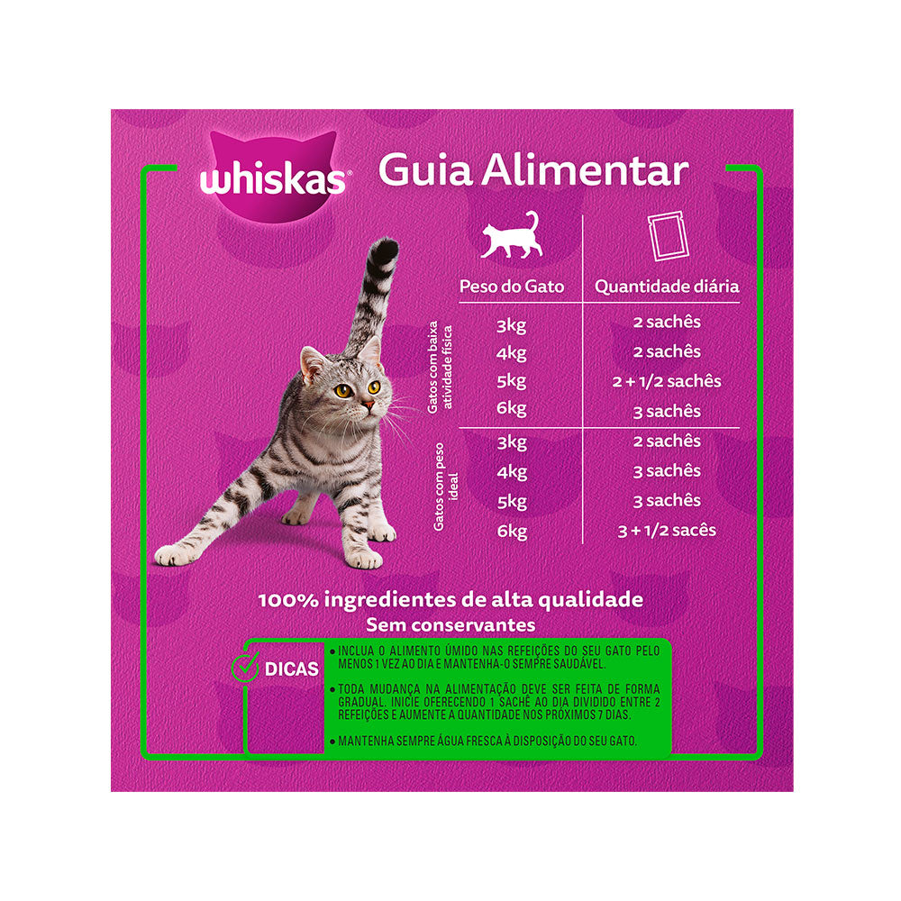 Ração Úmida Whiskas Sachê Jelly para Gatos Adultos - 85g