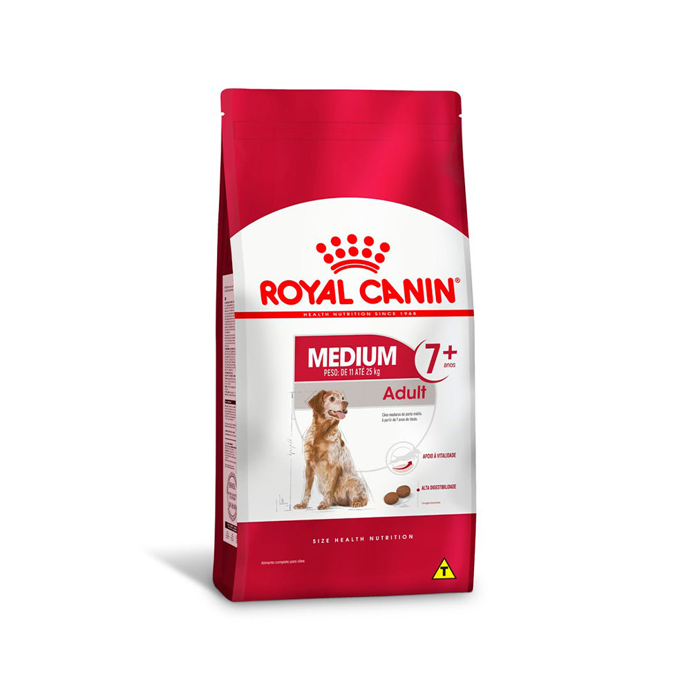 Ração Seca Royal Canin Medium Adult 7+ para Cães Adultos de Porte Médio com 7 Anos ou mais