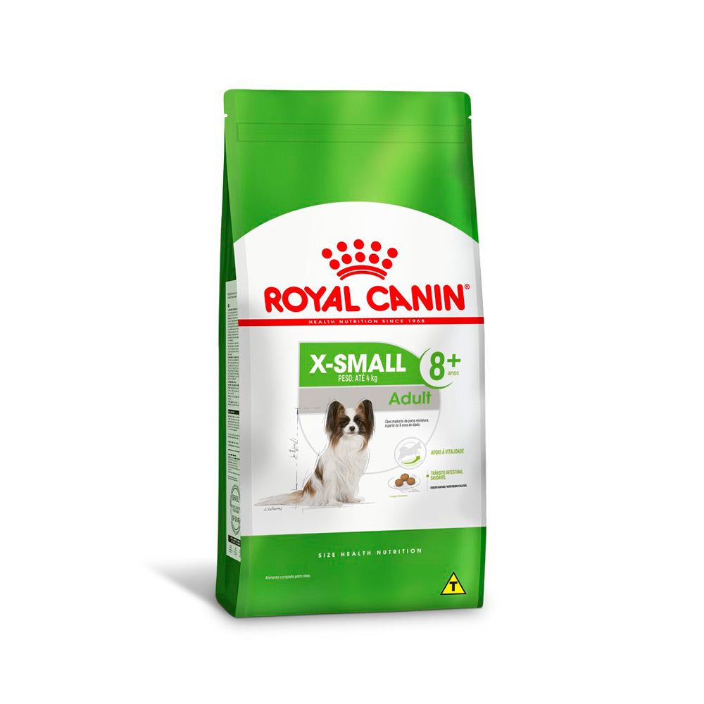 Ração Seca Royal Canin X-Small Adult 8+ para Cães Adultos e Idosos de Porte Miniatura com 8 Anos ou mais