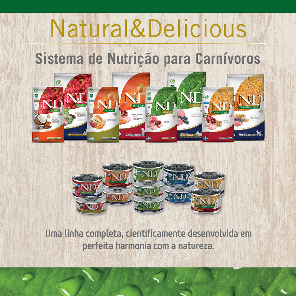 Ração Farmina N&D Prime para Cães Adultos de Raças Pequenas Sabor Cordeiro e Blueberry