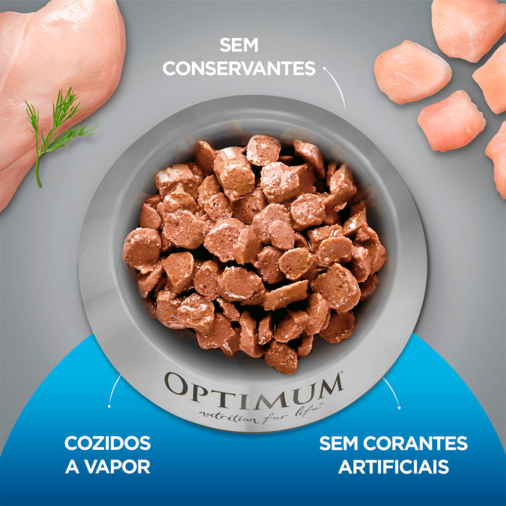 Ração Úmida Optimum Sachê para Gatos Castrados Sabor Carne 85 g