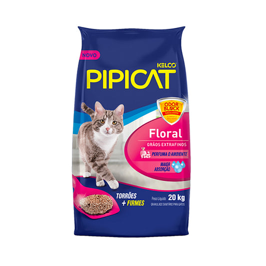 Areia Higiênica Pipicat Floral para Gatos 4Kg
