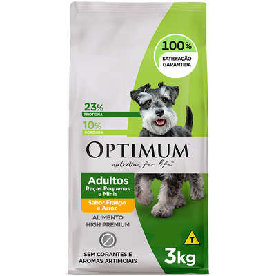 Ração Optimum para Cães Adultos Raças Pequenas e Minis Sabor Frango e Arroz
