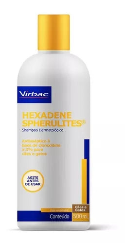 Hexadene Spherulites Shampoo Dermatológico Virbac para Cães e Gatos